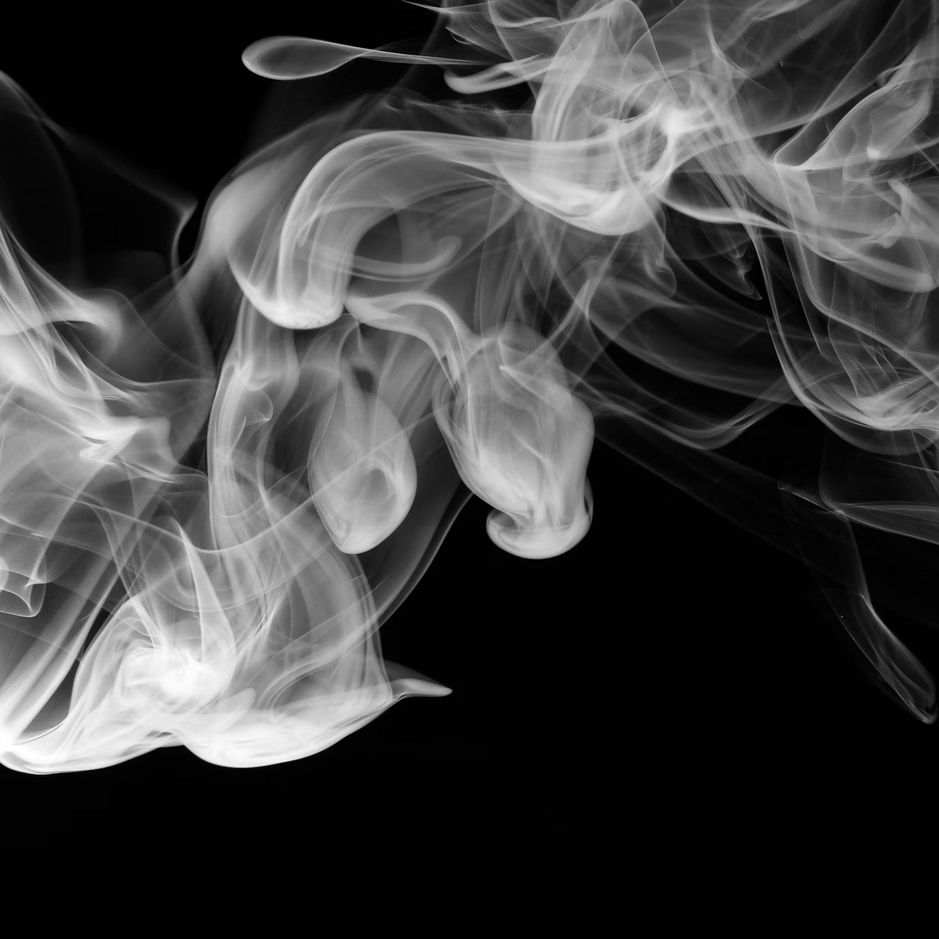 Smoke against a black background