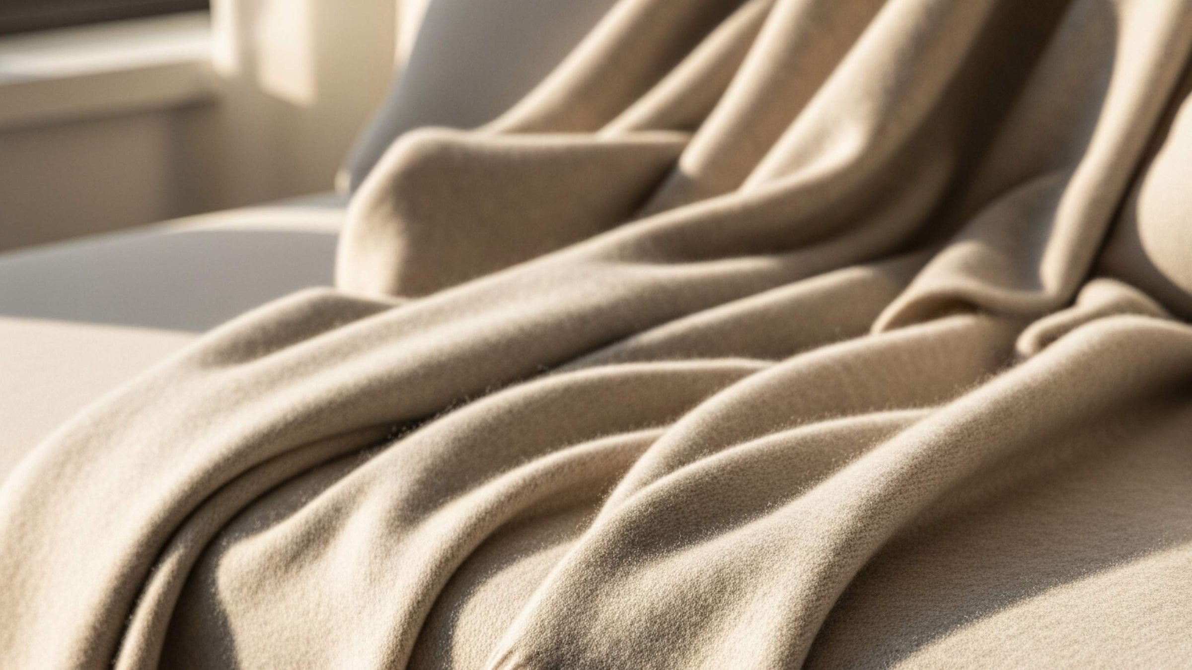 Close up of soft cashmere blankets
