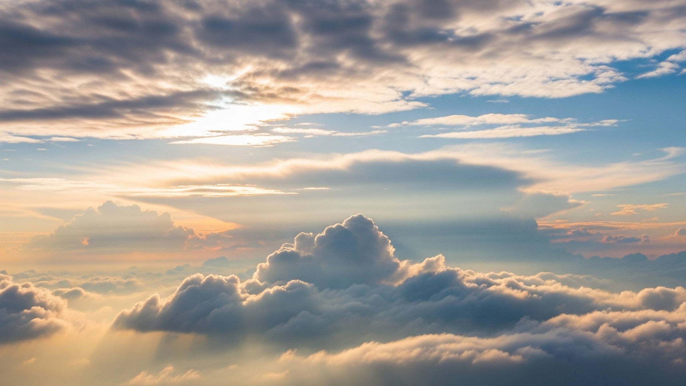 Pastel sky with clouds