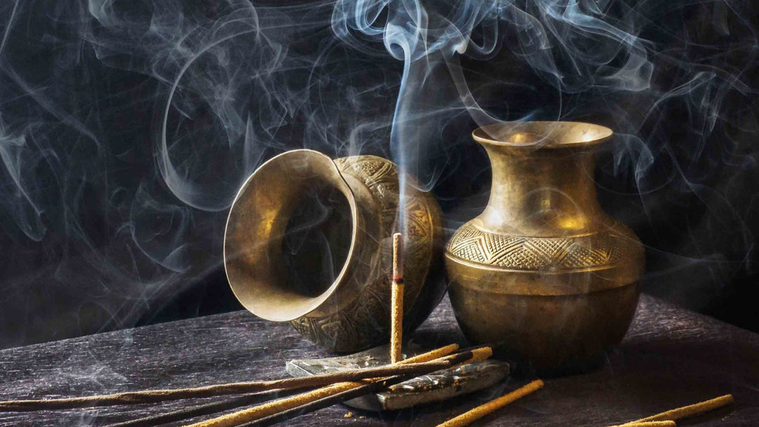 Incense sticks burning in a temple