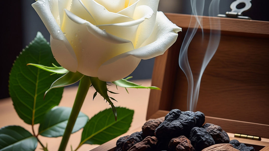 White rose against dark leaves