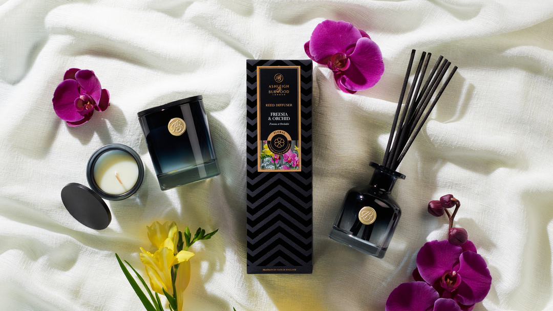 Freesia & Orchid group of candles and diffusers