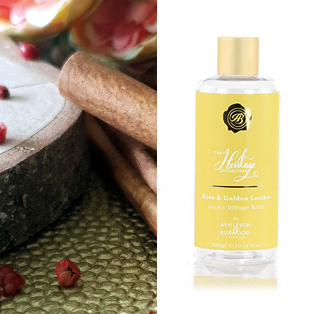 Golden Leather & Rose Reed Diffuser Refill