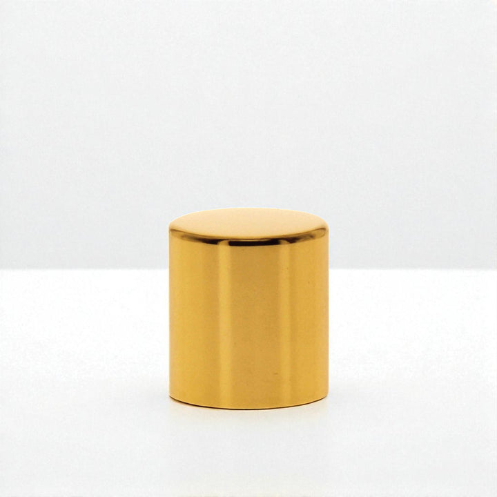 Gold cylindrical object on a white background
