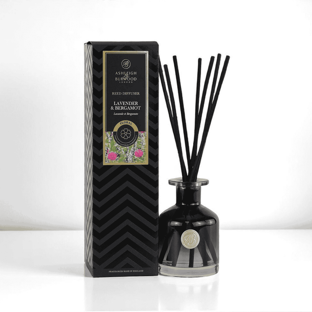 Lavender & Bergamot Signature Reed Diffuser against a white neutral background
