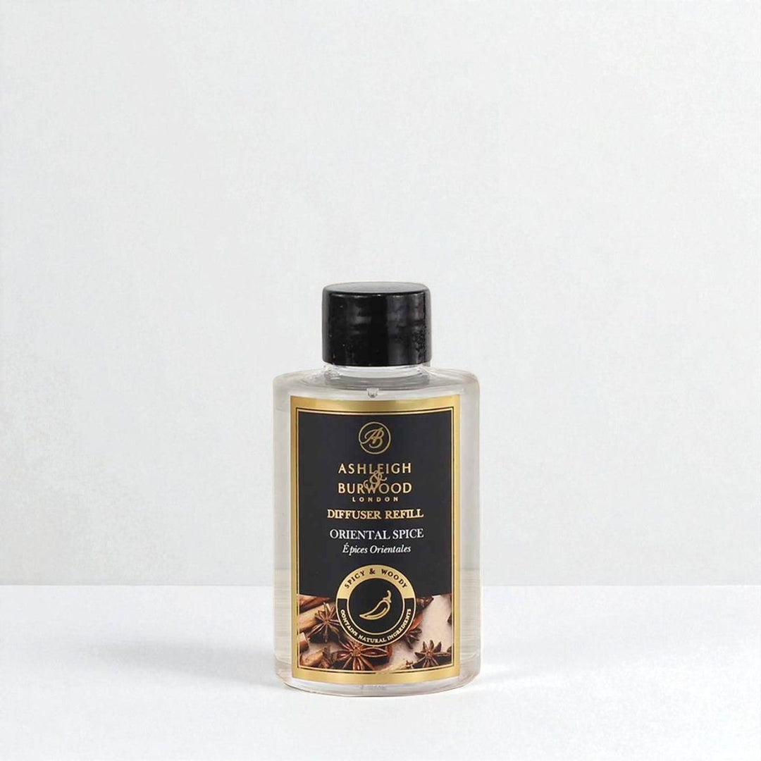 A bottle of Oriental Spice Signature Refill against a white neutral background