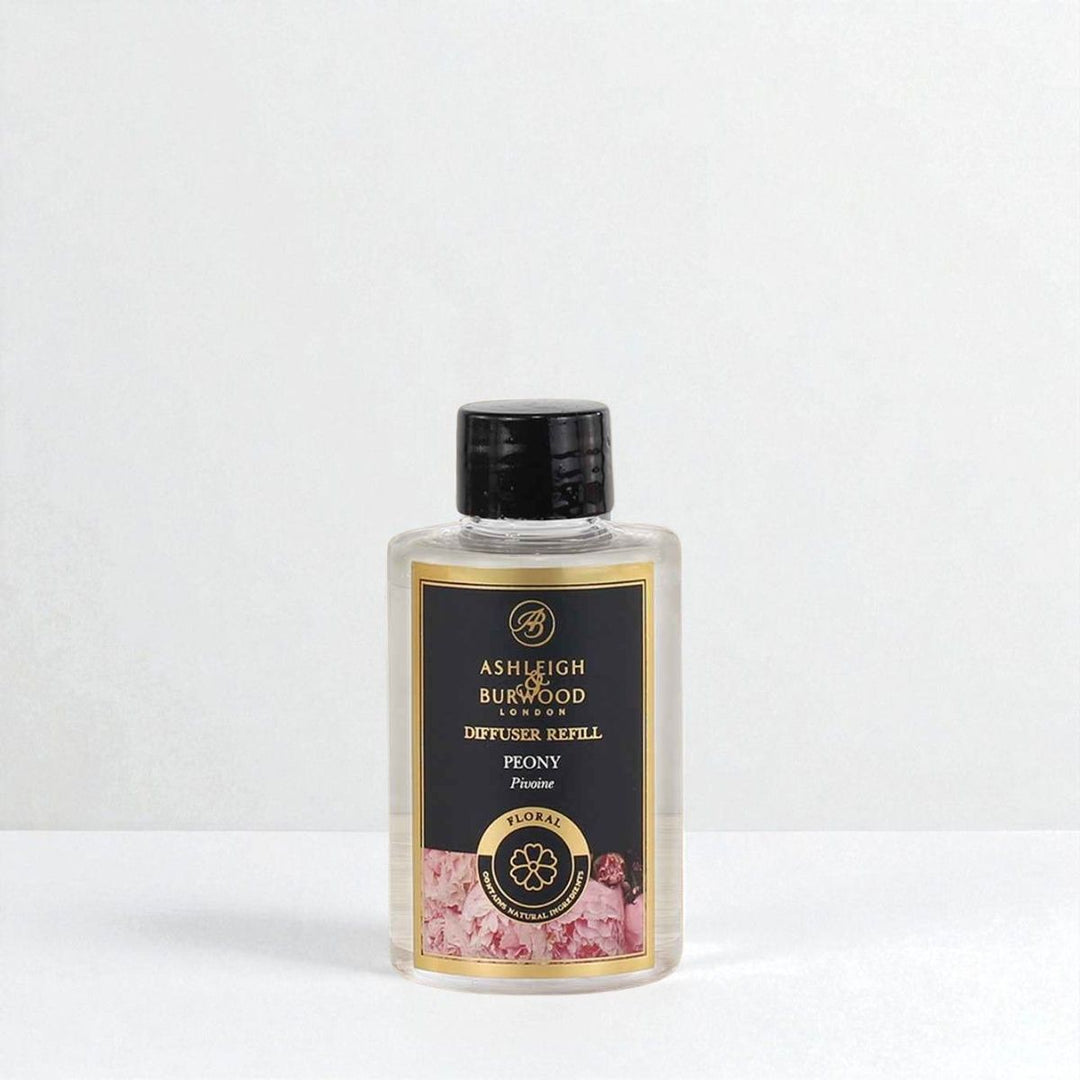 A bottle of Peony Signature Refill against a white neutral background
