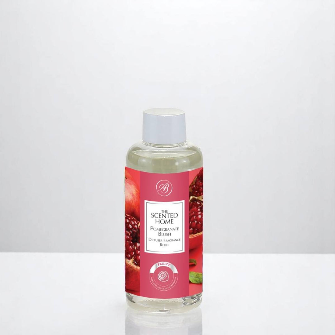 Our Pomegranate Blush Diffuser Refill against a white neutral background