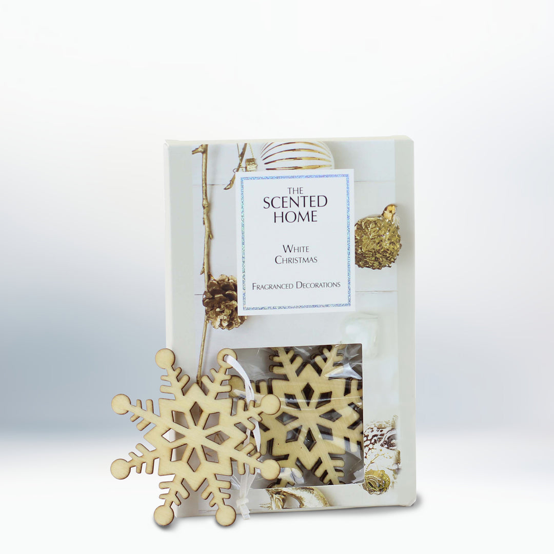 White Christmas Scented Snowflake Decorations