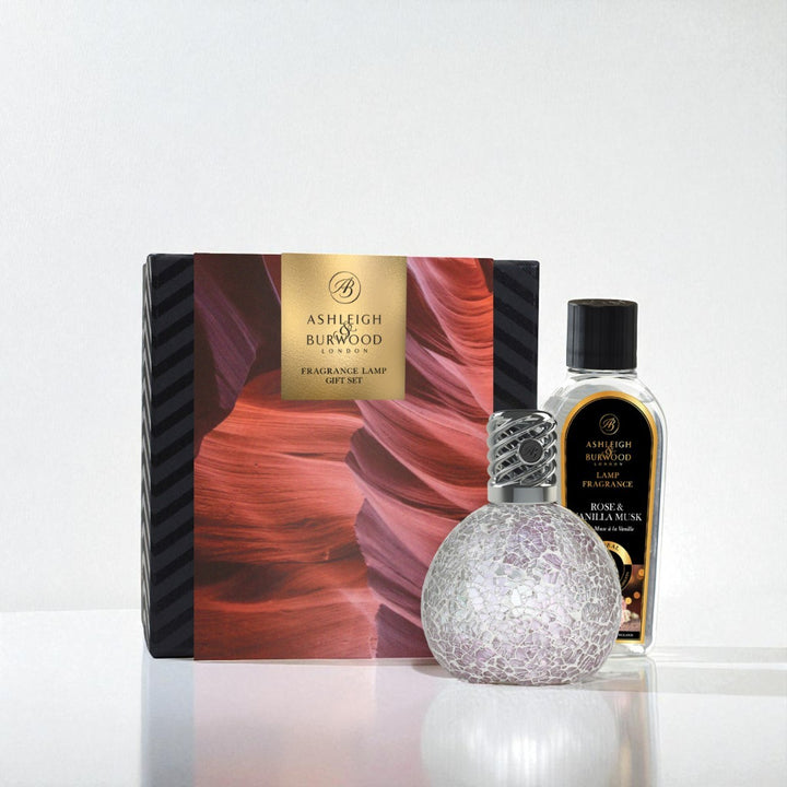 Frosted Rose and Rose & Vanilla Musk Fragrance Lamp Gift Set
