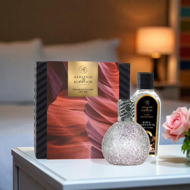 Frosted Rose and Rose & Vanilla Musk Fragrance Lamp Gift Set