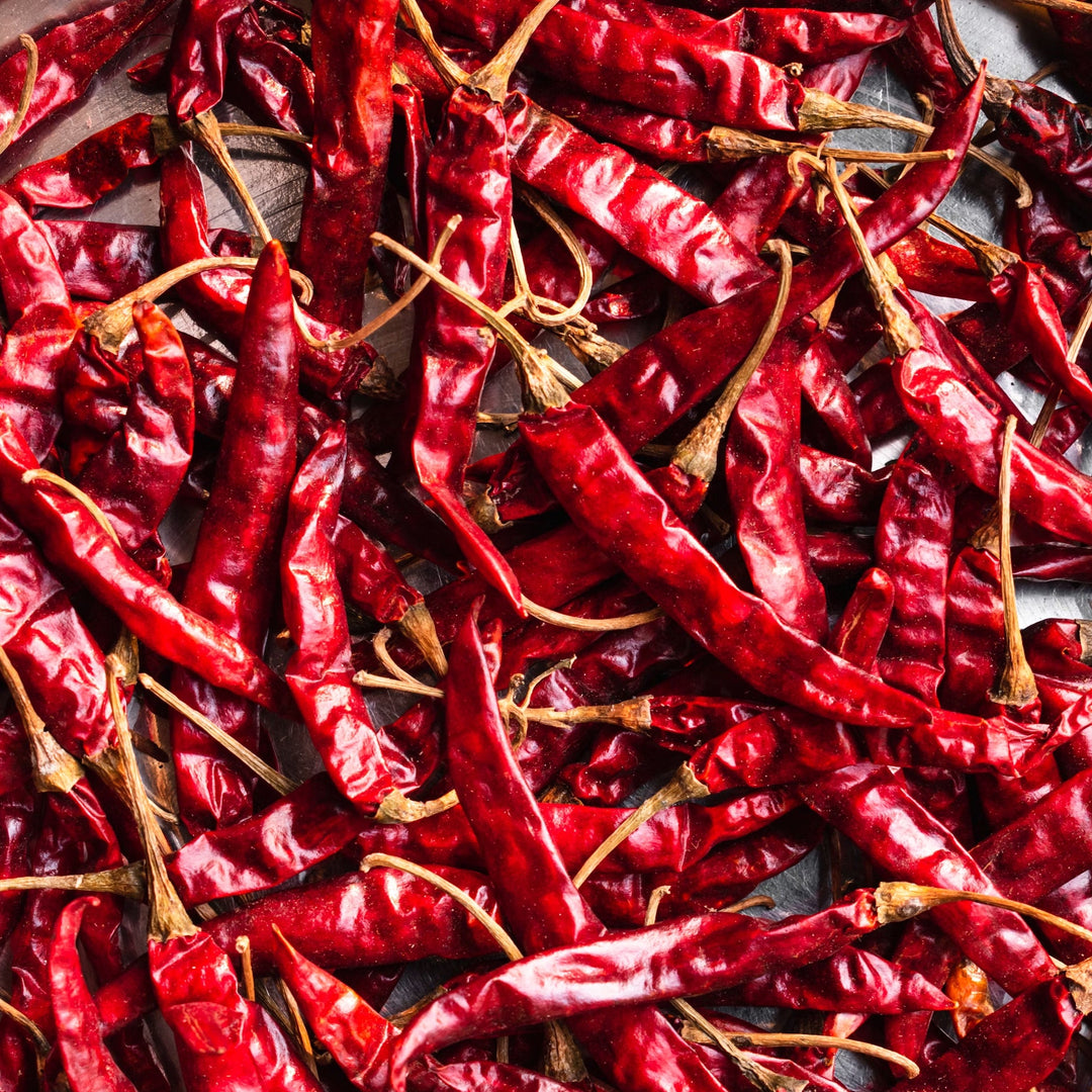 Dried red chilli peppers