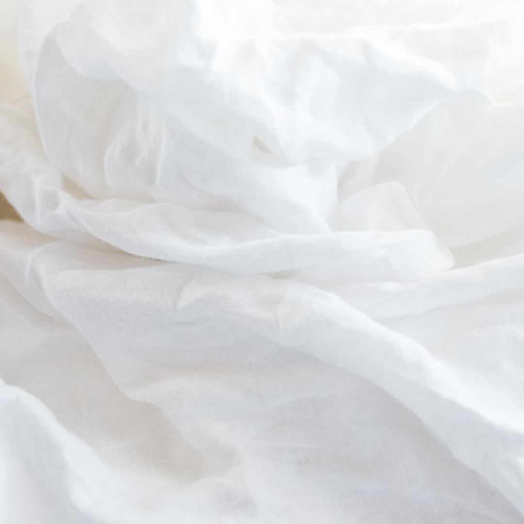 Close up of soft white cotton fabric