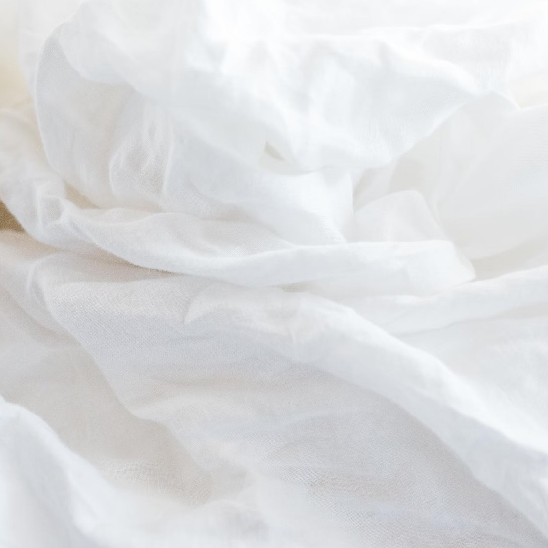 Close up of soft white cotton fabric
