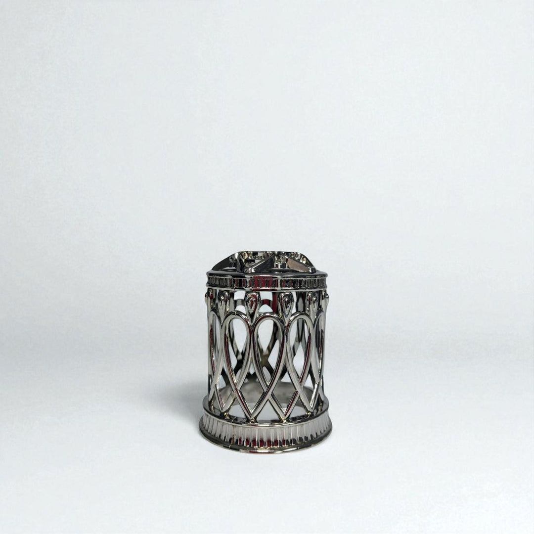 Silver Large Fragrance Lamp Crown against a white clear background