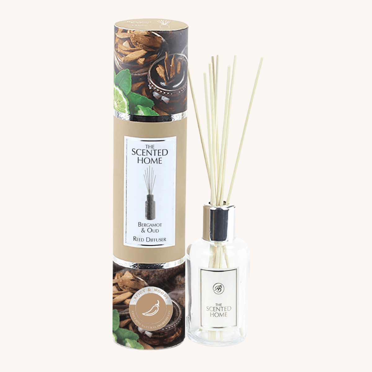 Bergamot & Oud Reed Diffuser on a white background