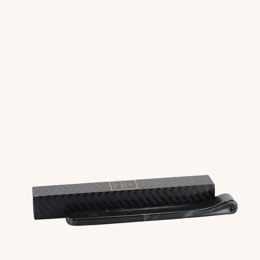 Black Incense Holder and box on a white background