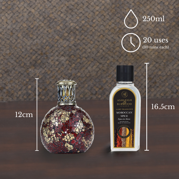 Dragon's Eye & Moroccan Spice Fragrance Lamp Gift Set Size