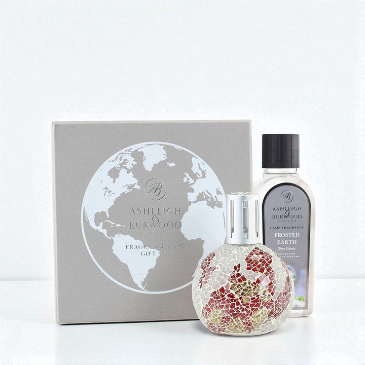 Earths Magma and Frosted Earth Fragrance Lamp Gift Set against a white neutral background