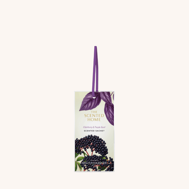 Elderberry &amp; Purple Basil Scented Sachet on a white background