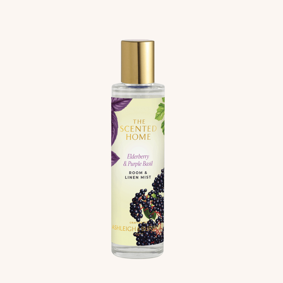 Elderberry & Purple Basil Room & Linen Mist on a white background