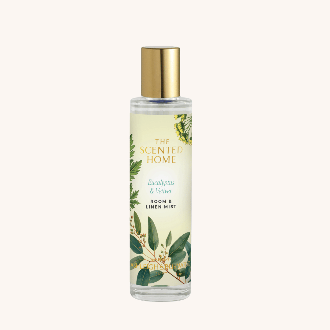 Eucalyptus & Vetiver Room & Linen Mist on a white background