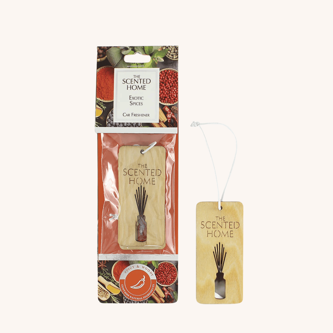 Exotic Spices Car Freshener on a white background