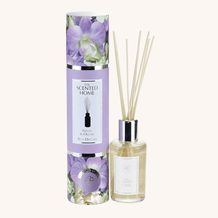 Freesia &amp; Orchid Reed Diffuser on a white background
