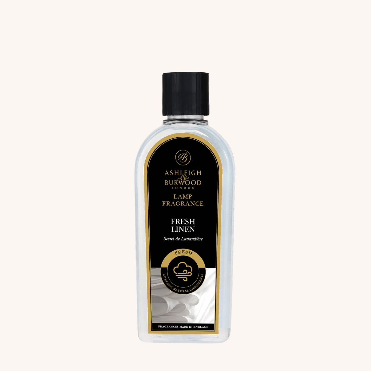 Fresh Linen Bottle on a off white background

