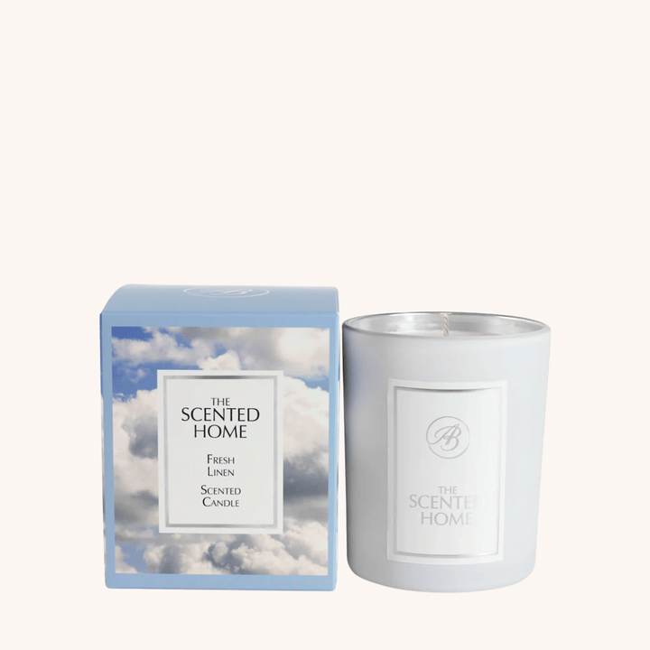 Fresh Linen Scented Jar Candle on a white background