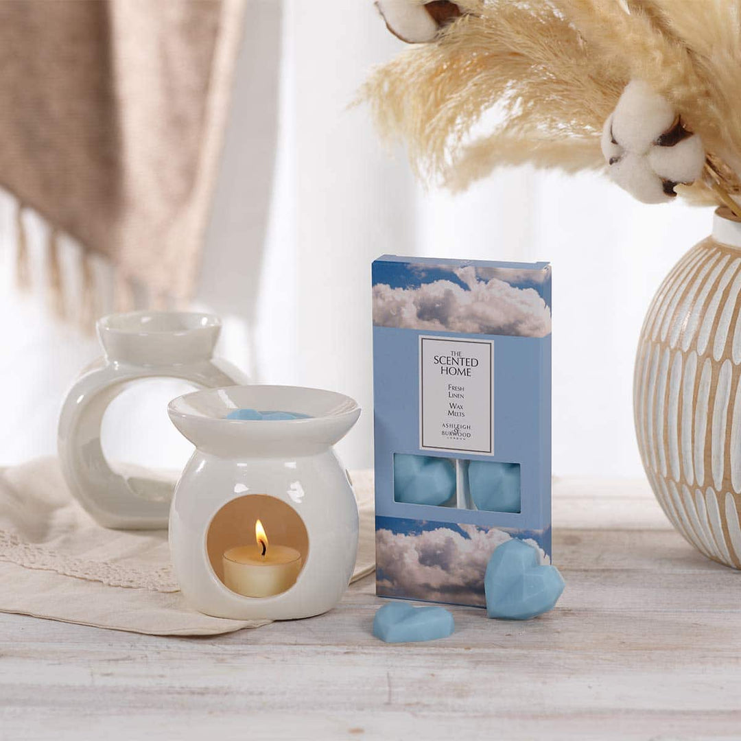 Fresh Linen Wax Melts in use with an Wax Melt Burner