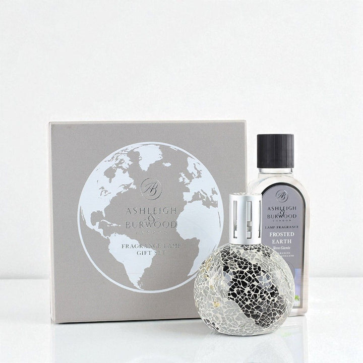 Frosted Earth and Mineral Earth Fragrance Lamp Gift Set against a white neutral background