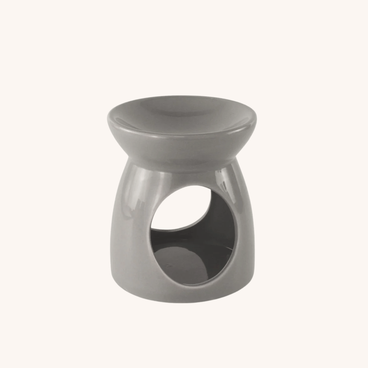 Grey Podium Wax Melt Burner on a white background