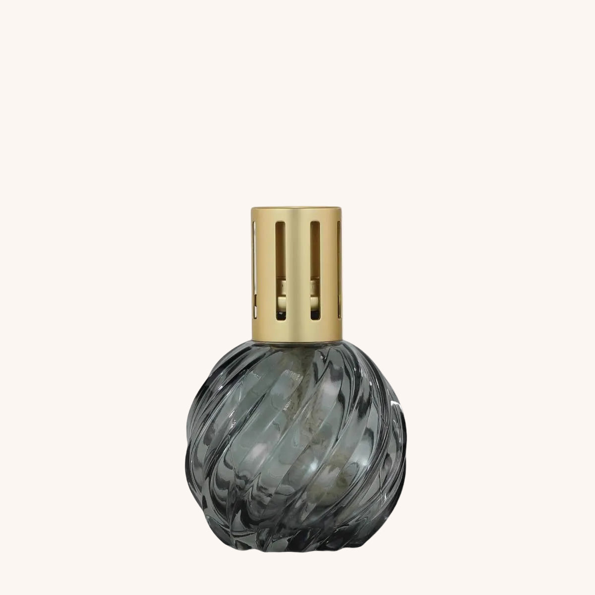 Grey Spiral Glass Fragrance Lamp on a white background
