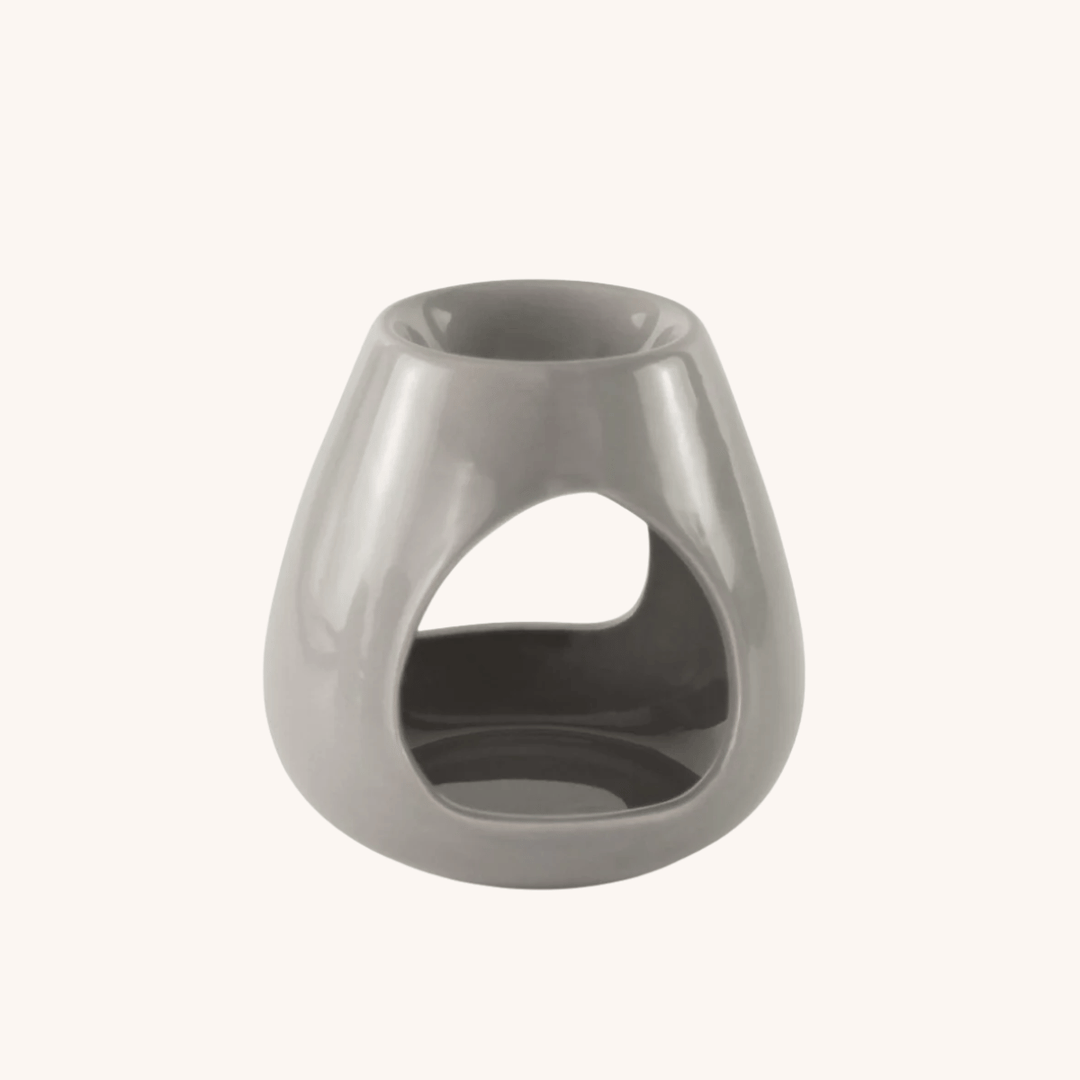 Grey Teardrop Wax Melt Burner on a white background