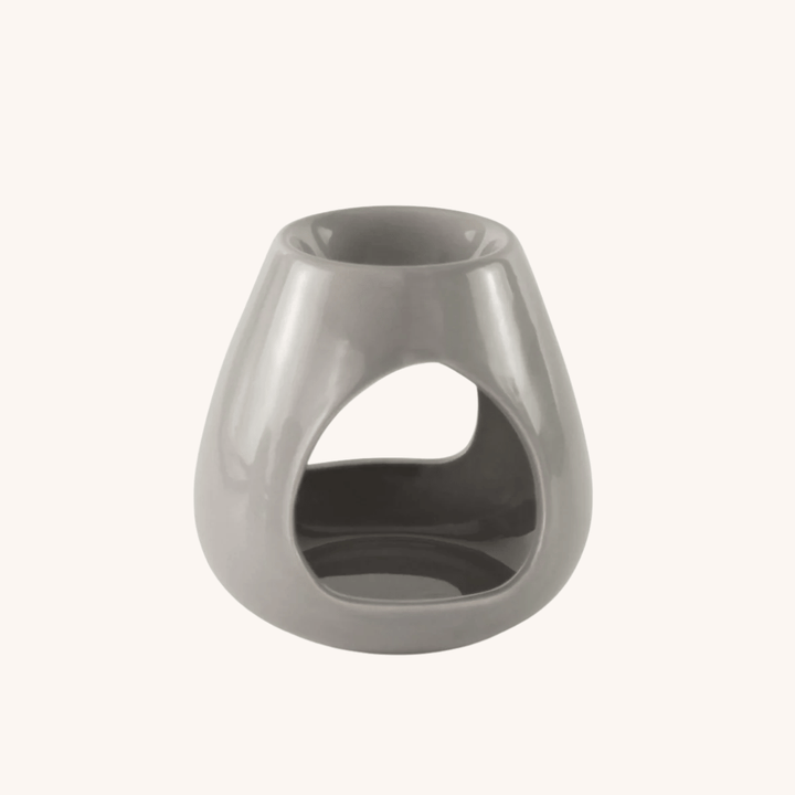 Grey Teardrop Wax Melt Burner on a white background