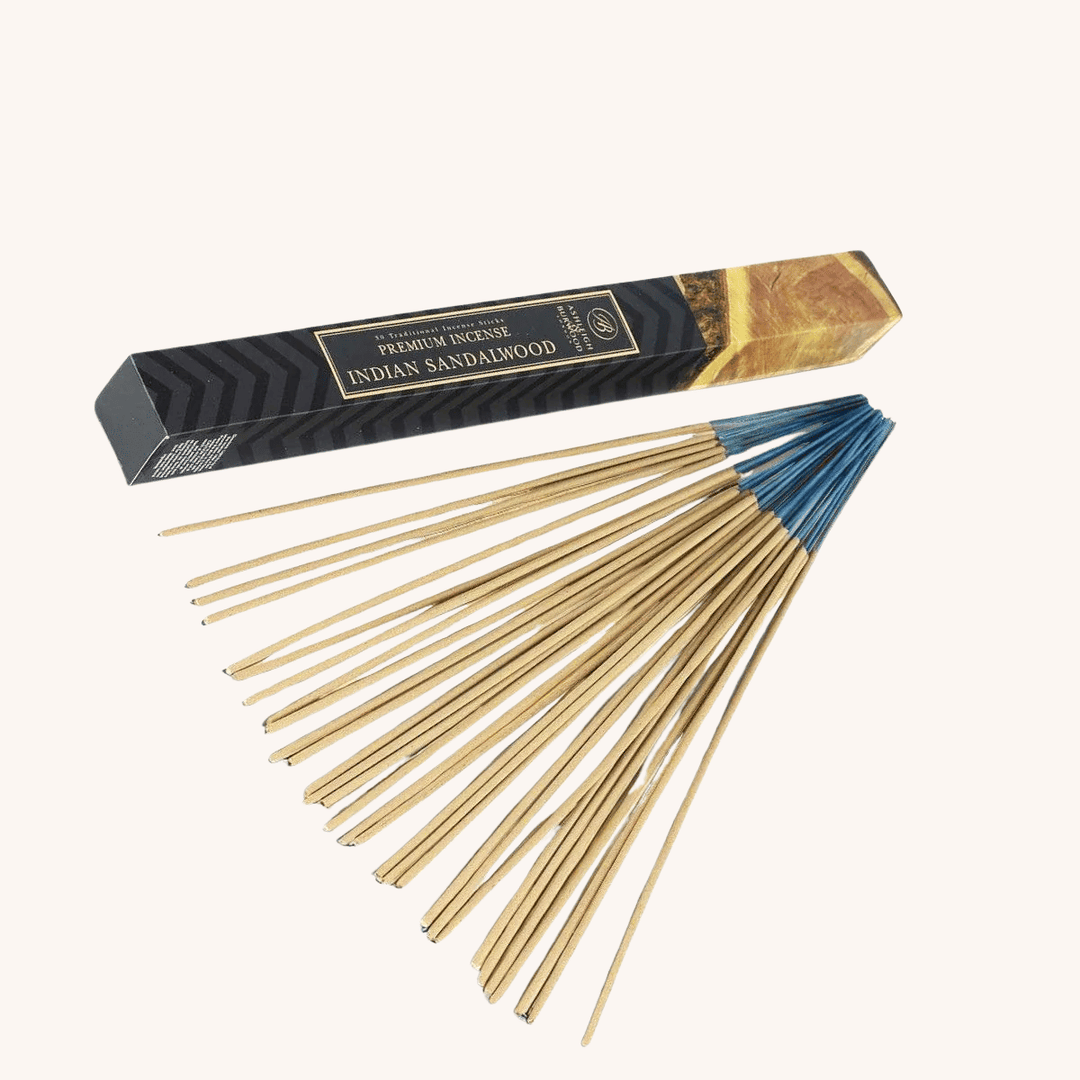 Indian Sandalwood Incense on a white background