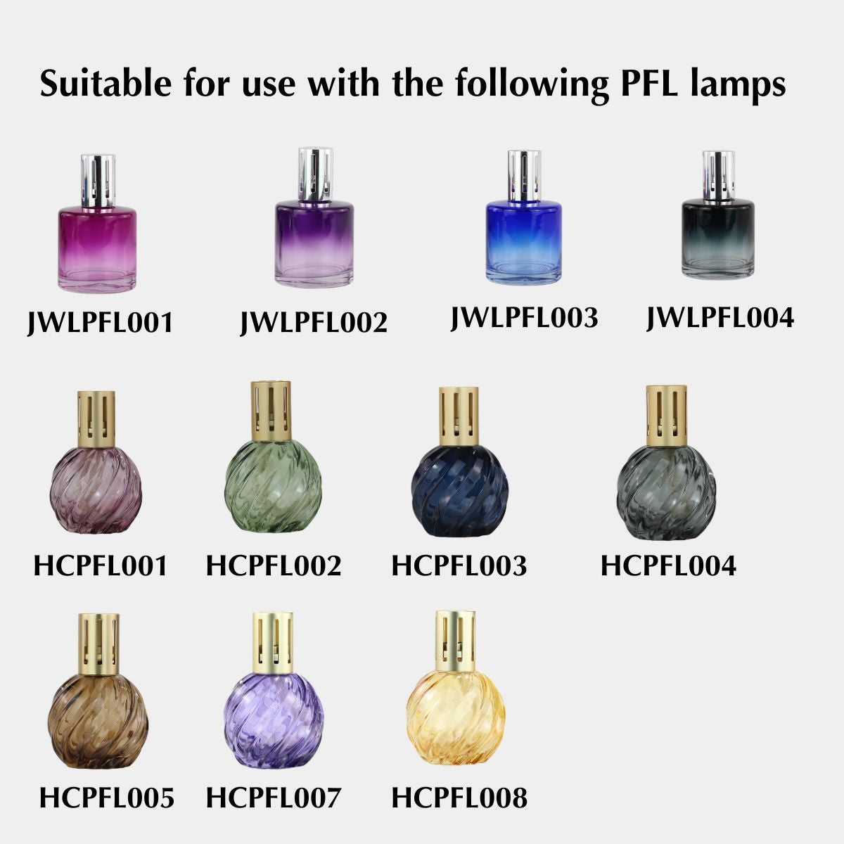A picture of large lamps that use a large wick