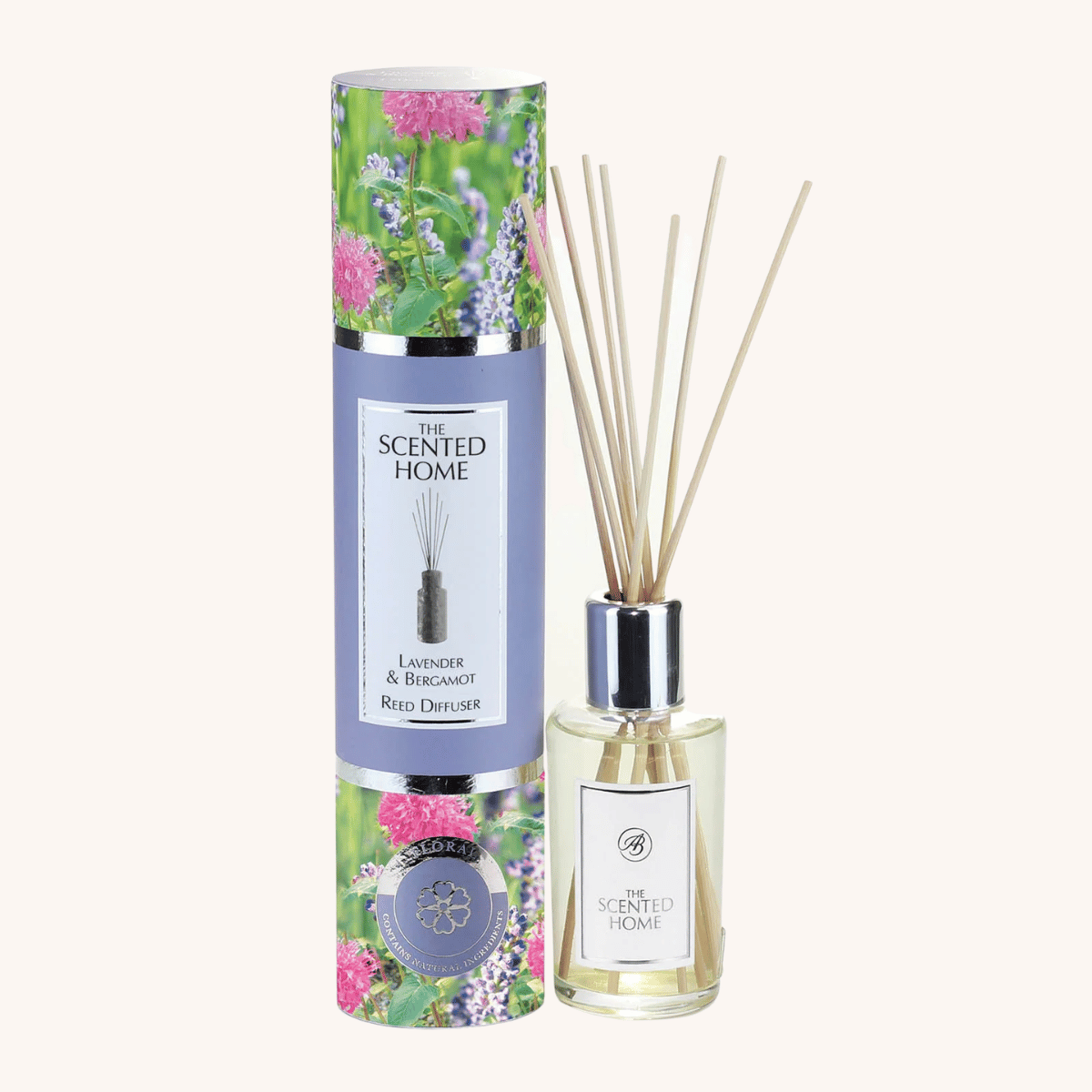 Lavender & Bergamot Reed Diffuser on a white background
