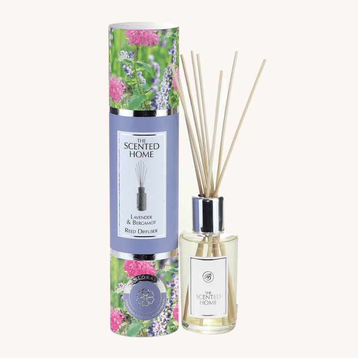 Lavender &amp; Bergamot Reed Diffuser on a white background