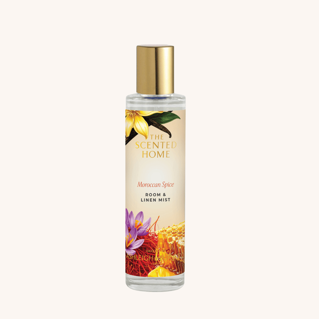 Moroccan Spice Room & Linen Mist on a white background 
