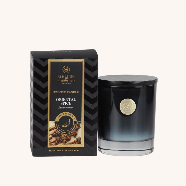 Oriental Spice Signature Scented Candle on a white background