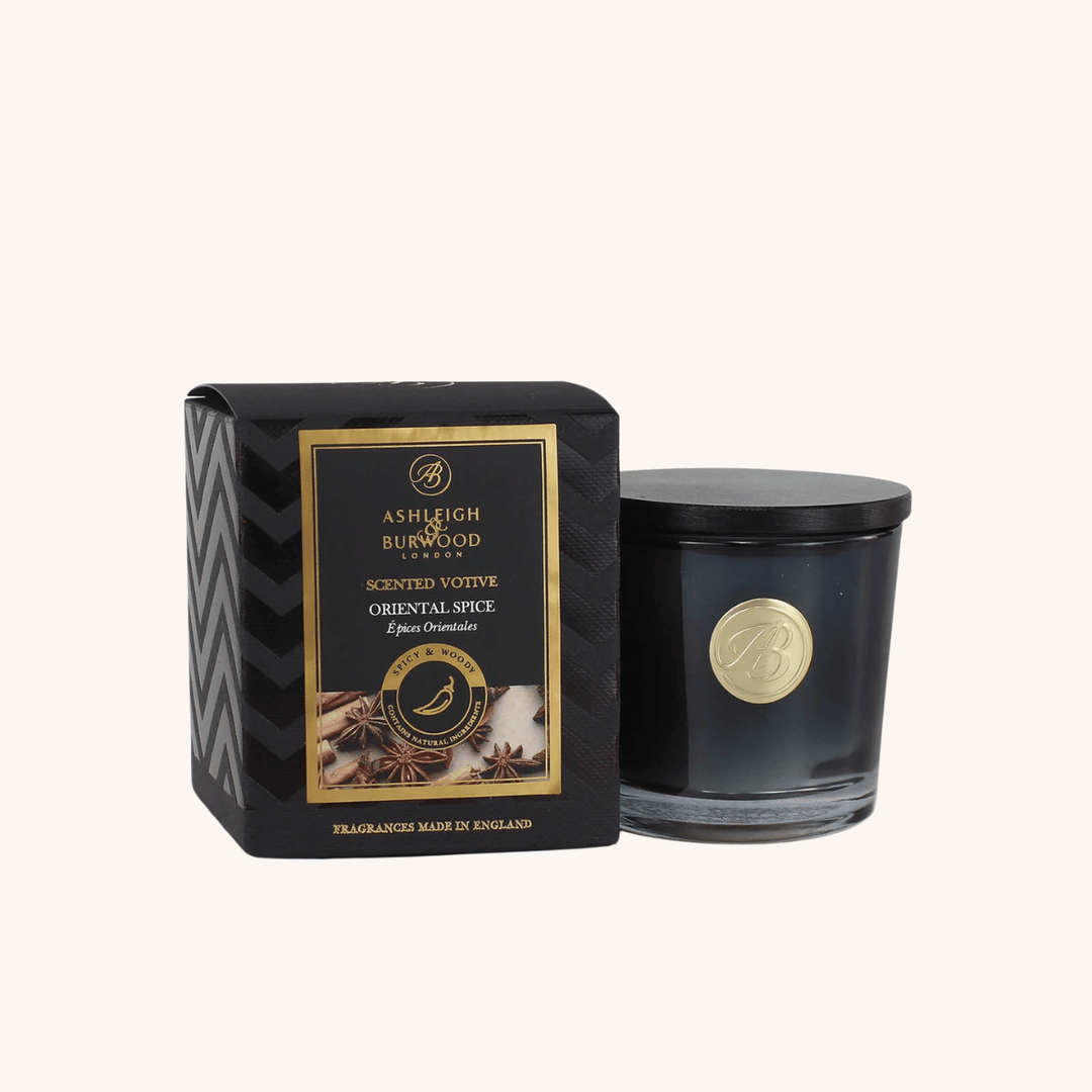 Oriental Spice Signature Scented Votive on a white background