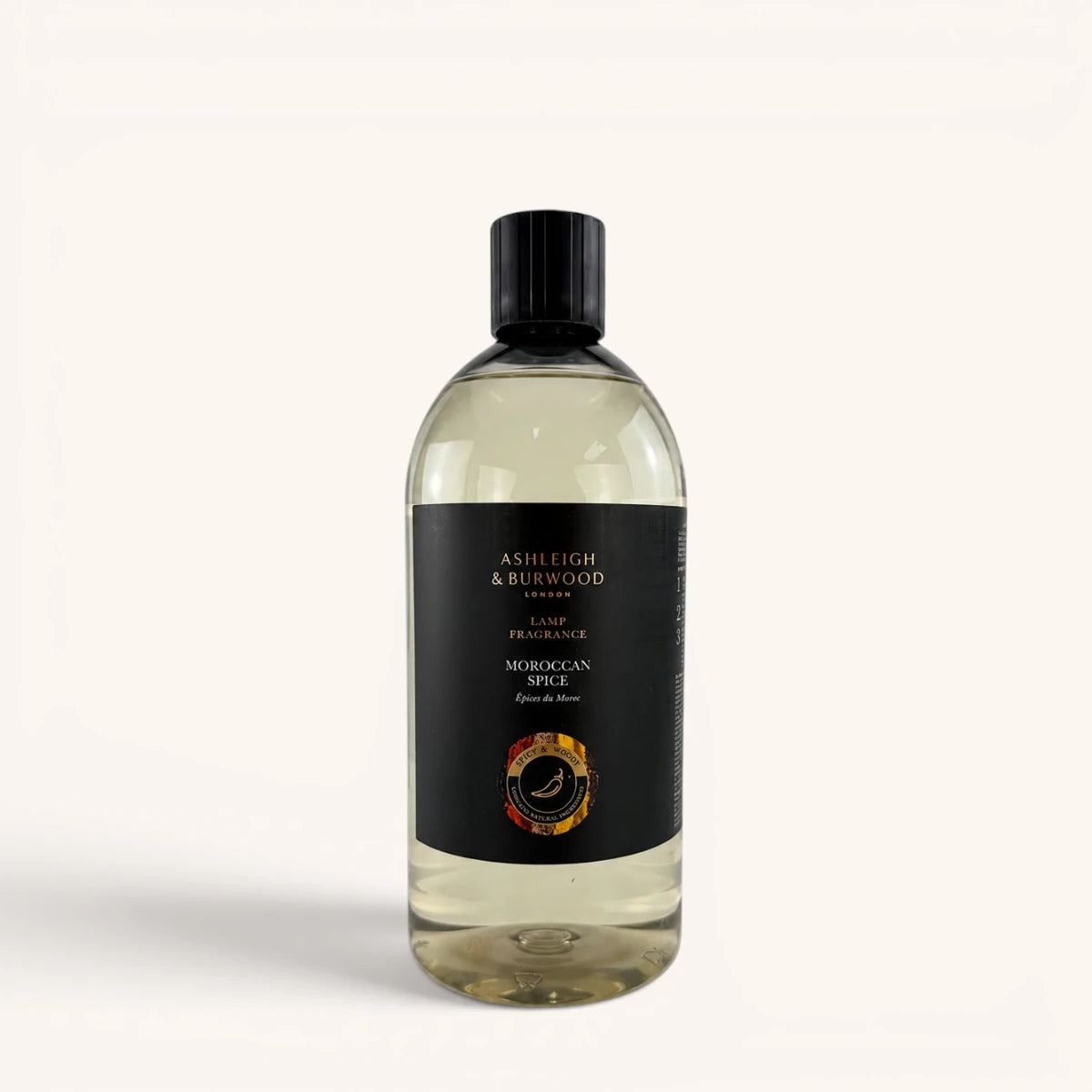 Bottle of Ashleigh & Burwood Moroccan Spice diffuser oil on a white background