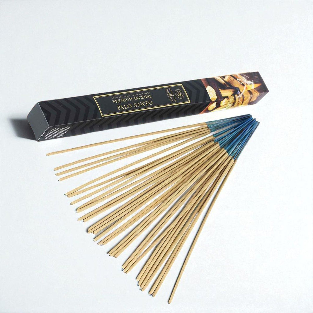 Palo Santo Incense against a white neutral background
