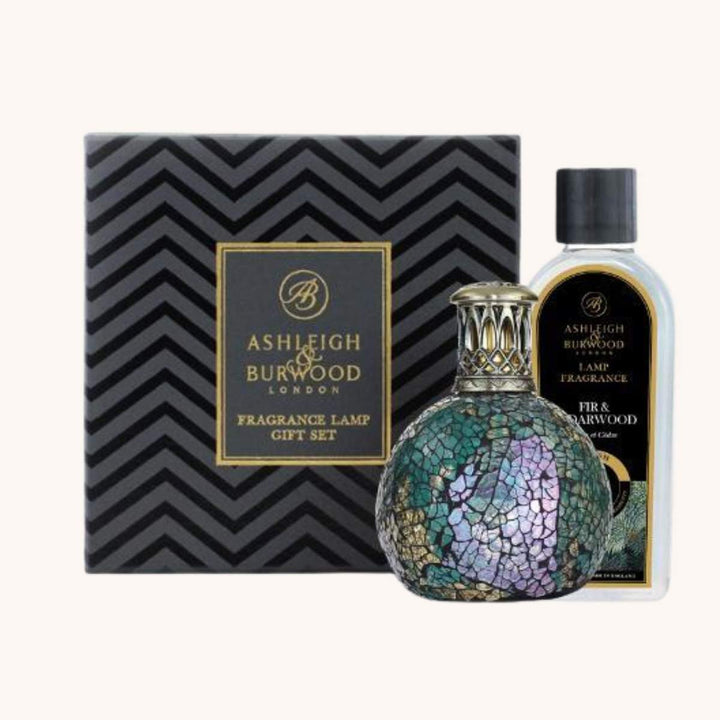 Peacock Feather with Fir &amp; Cedarwood Gift Set on a white background