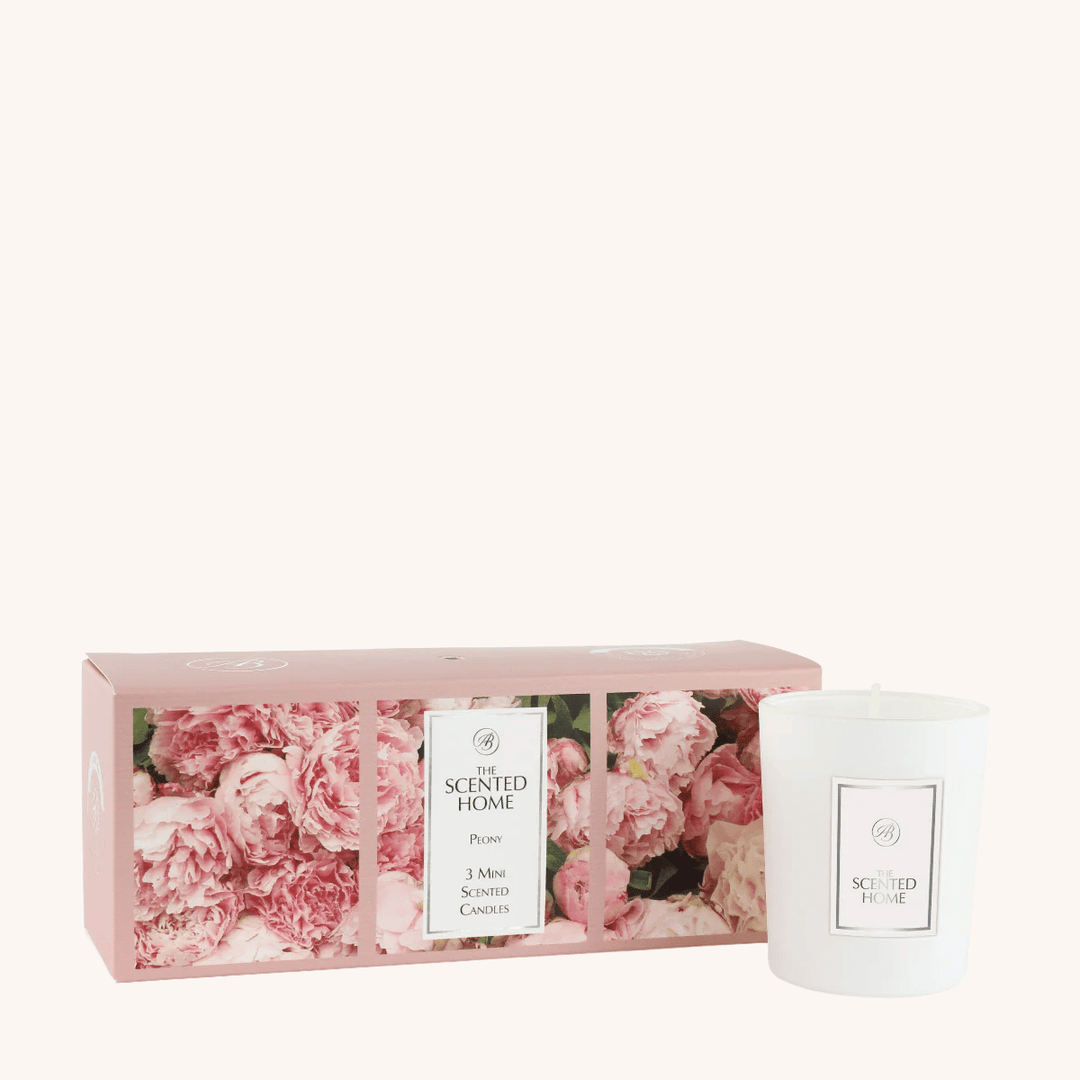 Peony Candle Gift Set on a white background
