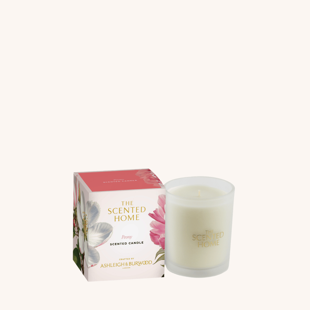 Peony Scented Jar Candle on a white background