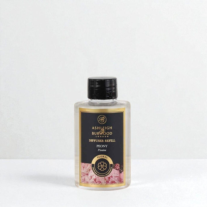 A bottle of Peony Signature Refill against a white neutral background