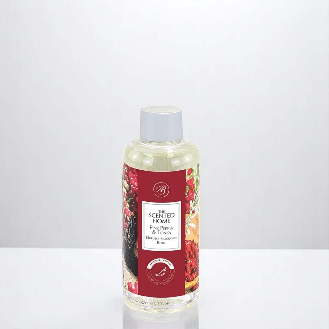 Pink Pepper & Tonka Diffuser Refill against a white neutral background